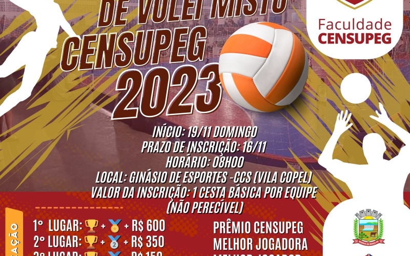 1° COPA INTERMUNICIPAL DE VÔLEI MISTO FACULDADE CENSUPEG 2023