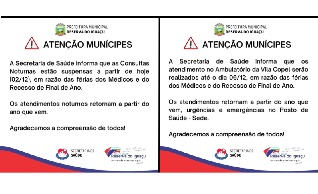 ⚠ ATENÇÃO MUNÍCIPES ⚠
