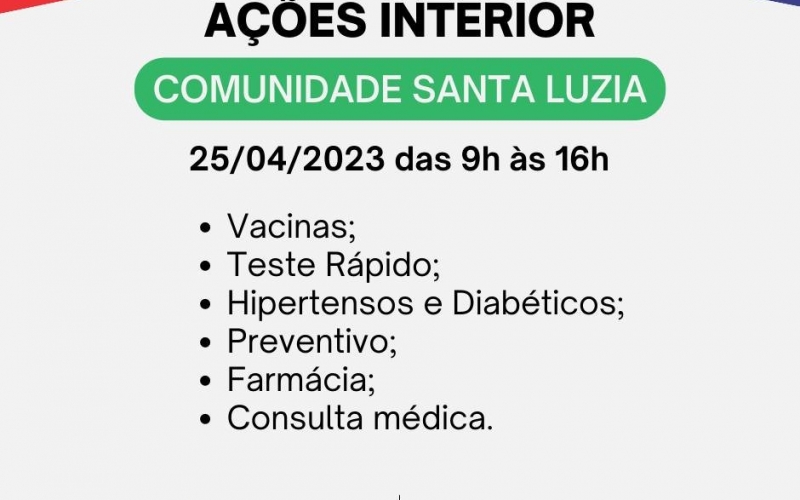 AÇÕES NO INTERIOR - Comunidade Santa Luzia