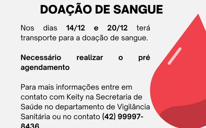 AGENDAMENTO PARA DOAÇÃO DE SANGUE 