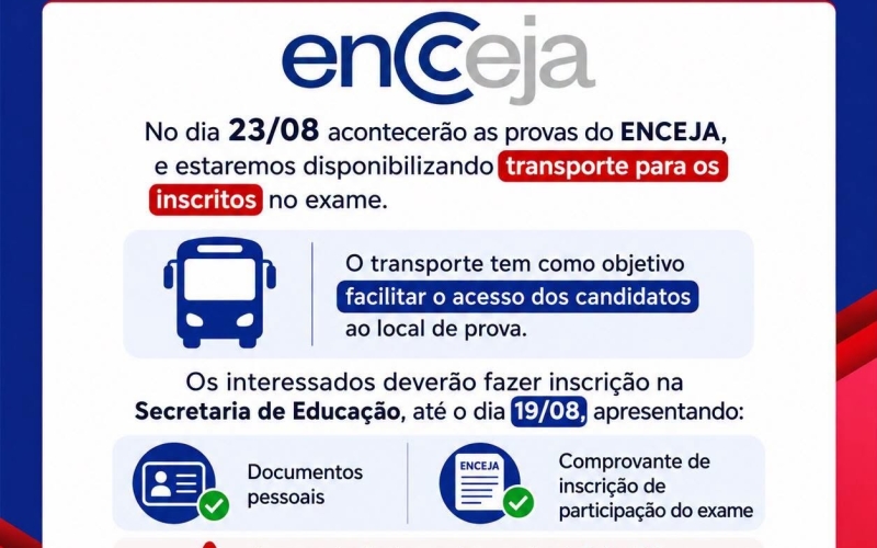  ATENÇÃO, PARTICIPANTES DO ENCEJA!