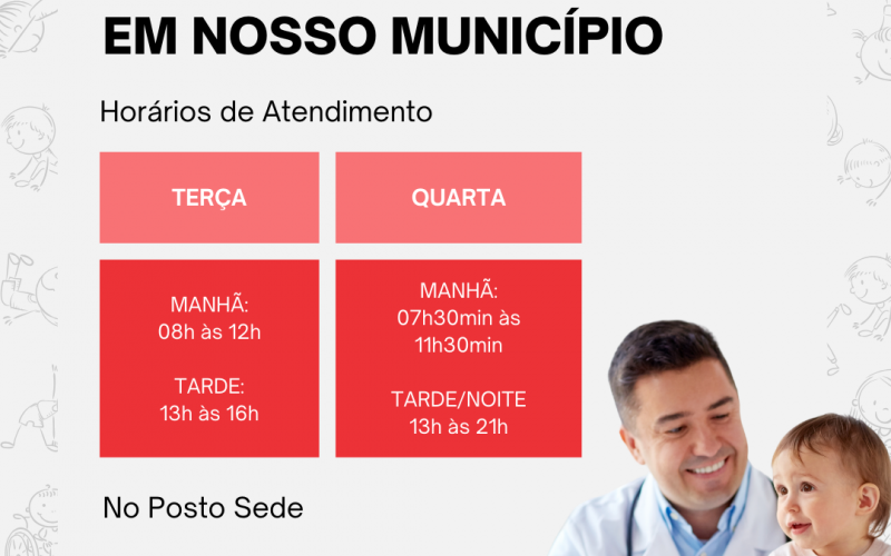 CONCURSO PÚBLICO 2023: MÉDICO PEDIATRA INICIA O ATENDIMENTO NO MUNICÍPIO A PARTIR DE AMANHÃ 