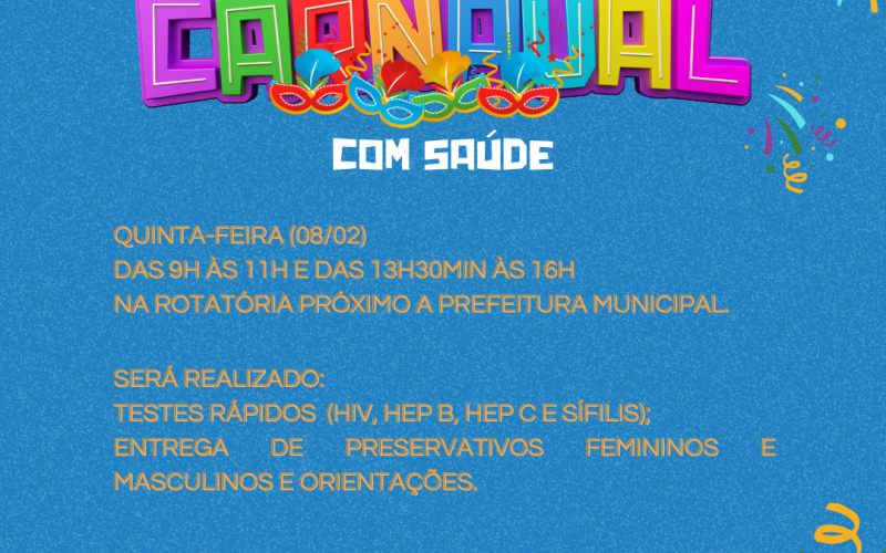 CAMPANHA DE CARNAVAL COM SAÚDE