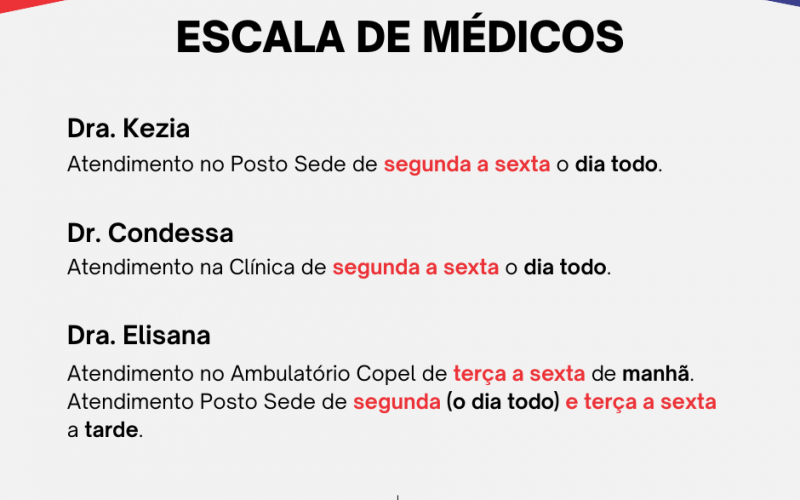 ESCALA DOS MÉDICOS