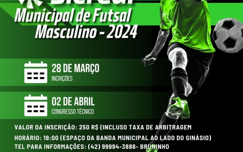 COPA SICREDI MUNICIPAL DE FUTSAL - ÚLTIMA SEMANA DE INSCRIÇÕES