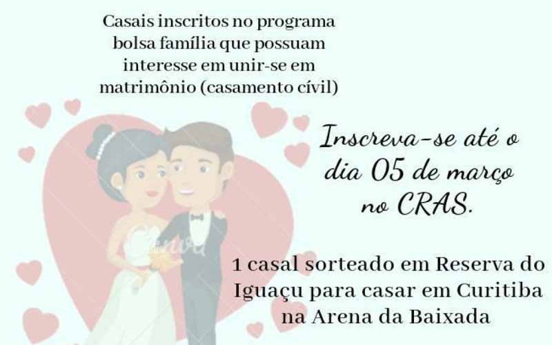 O Município de Reserva do Iguaçu aderiu ao Programa Justiça no Bairro - CASAMENTO COLETIVO
