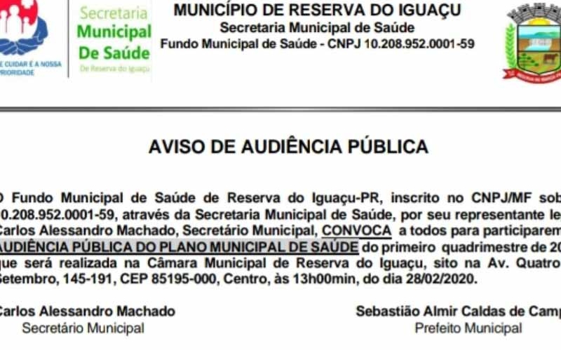 Audiência Pública do Plano Municipal de Saúde