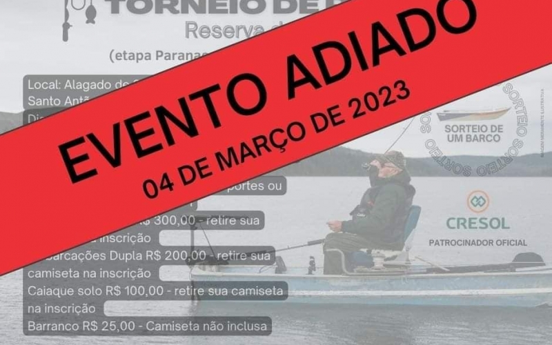 TORNEIO DE PESCA DE RESERVA DO IGUAÇU - ETAPA PARANAENSE DE PESCA AO DOURADO